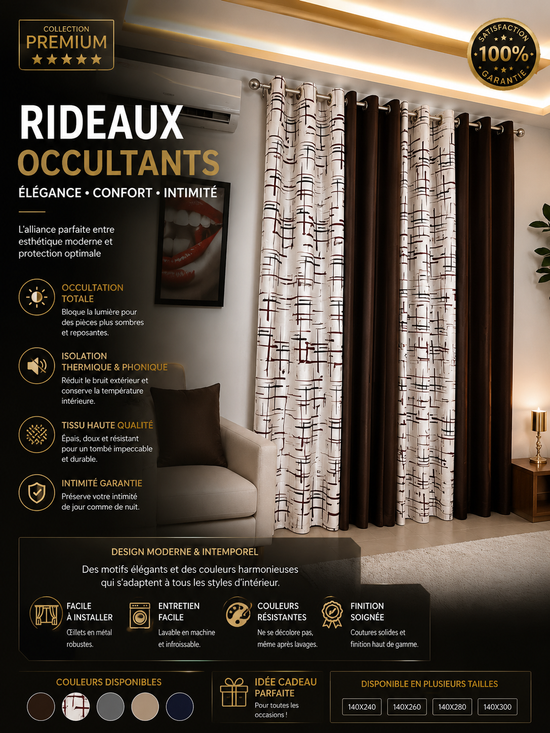 Rideaux occultants premium – Élégance, confort et intimité