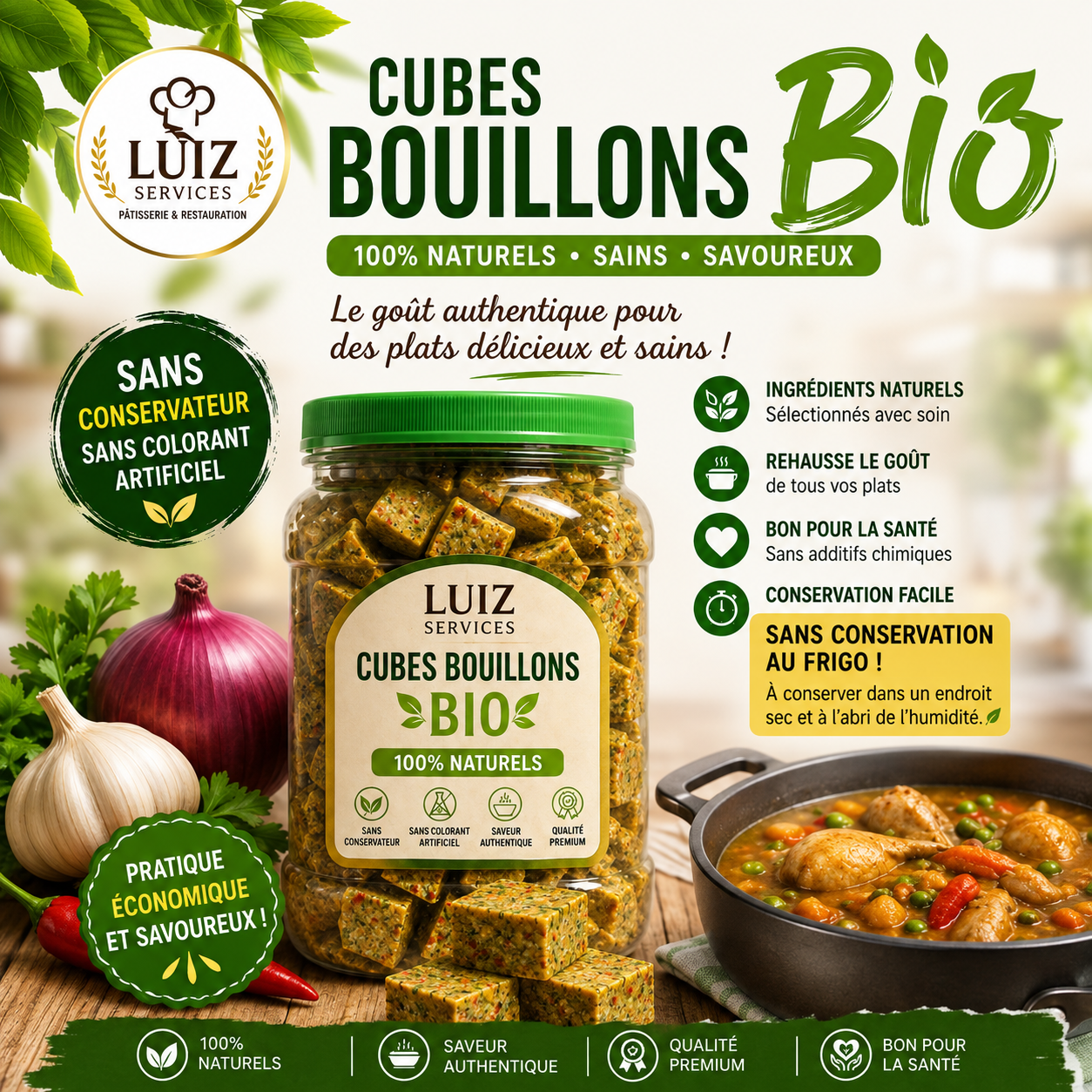 Le goût naturel dans chaque cube