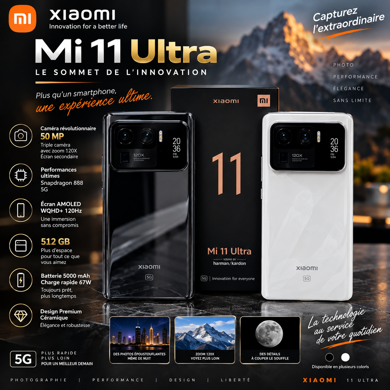 Xiaomi Mi 11 Ultra 512 Go 5G, l’ultime expérience photo et performance