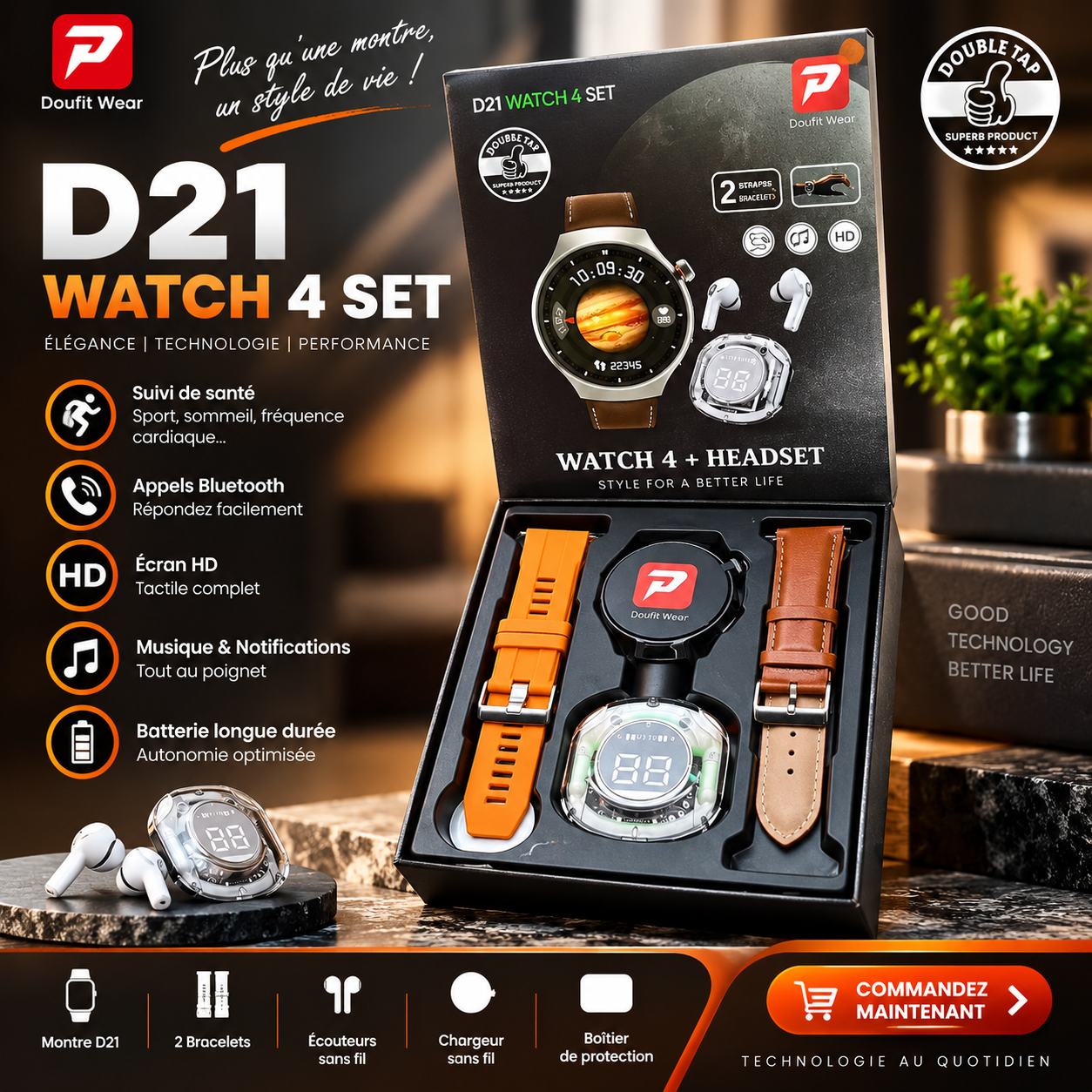 D21 Watch 4 Set, élégance et technologie au quotidien !