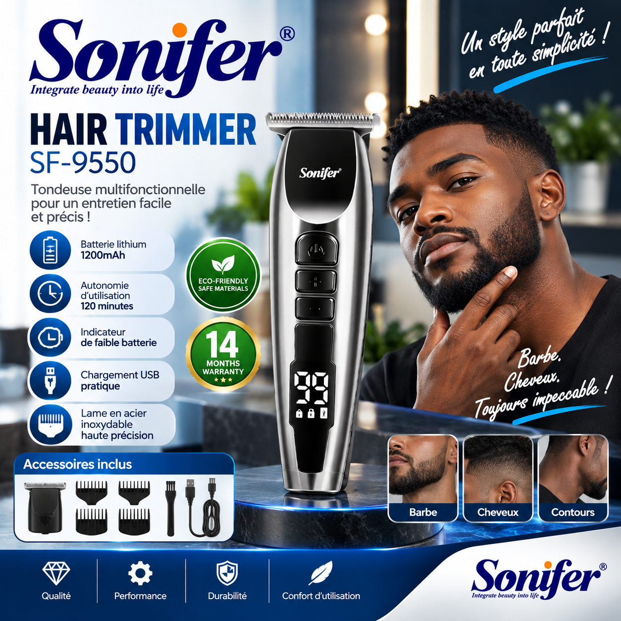 Sonifer SF-9550, la tondeuse haute précision pour un style impeccable