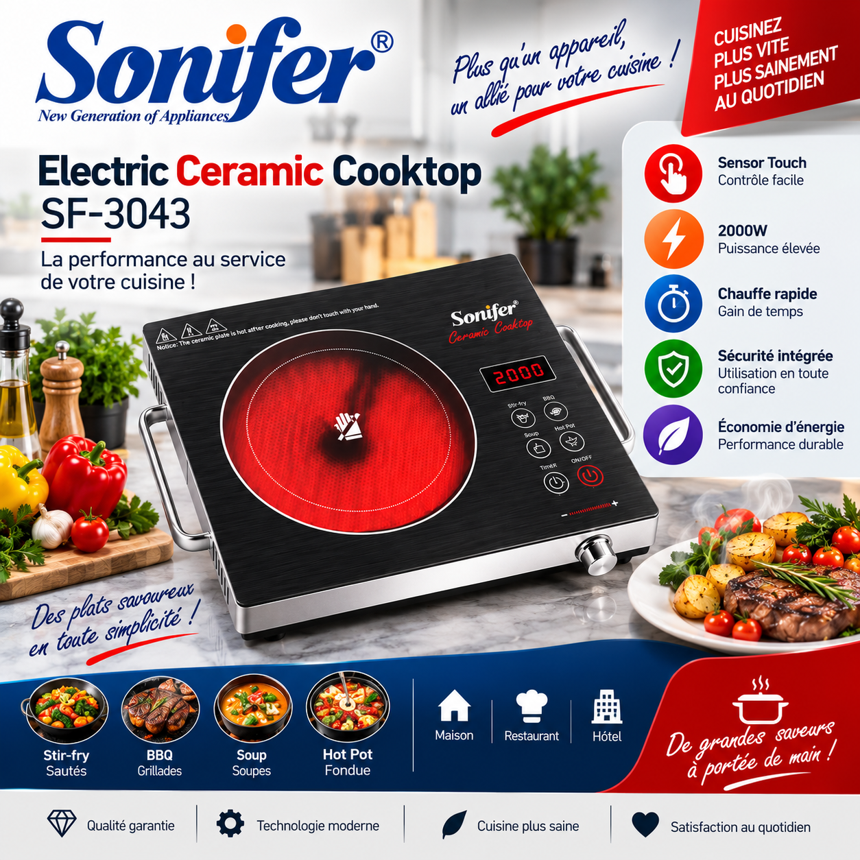 Sonifer SF-3043 : la puissance de la cuisson moderne à portée de main !